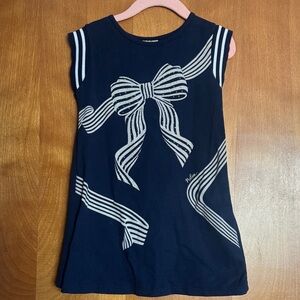 MILON Navy Dress with White Bow Design